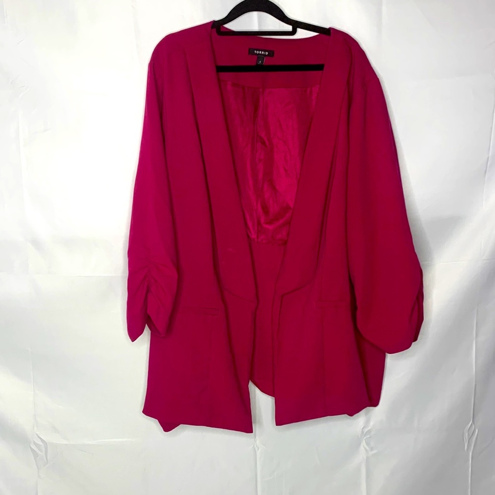 torrid size 6 pink magenta blazer open front GUC